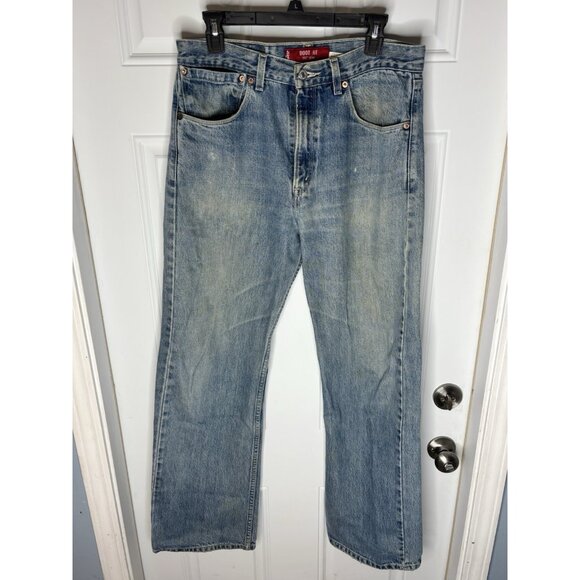 Y2K Levi's 557 Relaxed Bootcut Jeans Mens 33x32 (Measures 32x32) Blue Distressed - Picture 1 of 7